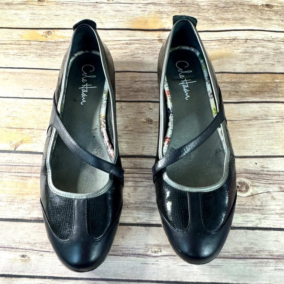 Cole Haan Womens Black Patent Leather Mary Jane Ballet Flats 8AA - Image 3 of 4