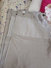 Modern Curtains Silver Lined Grey Ring Top 90" Wide x 90" Drop