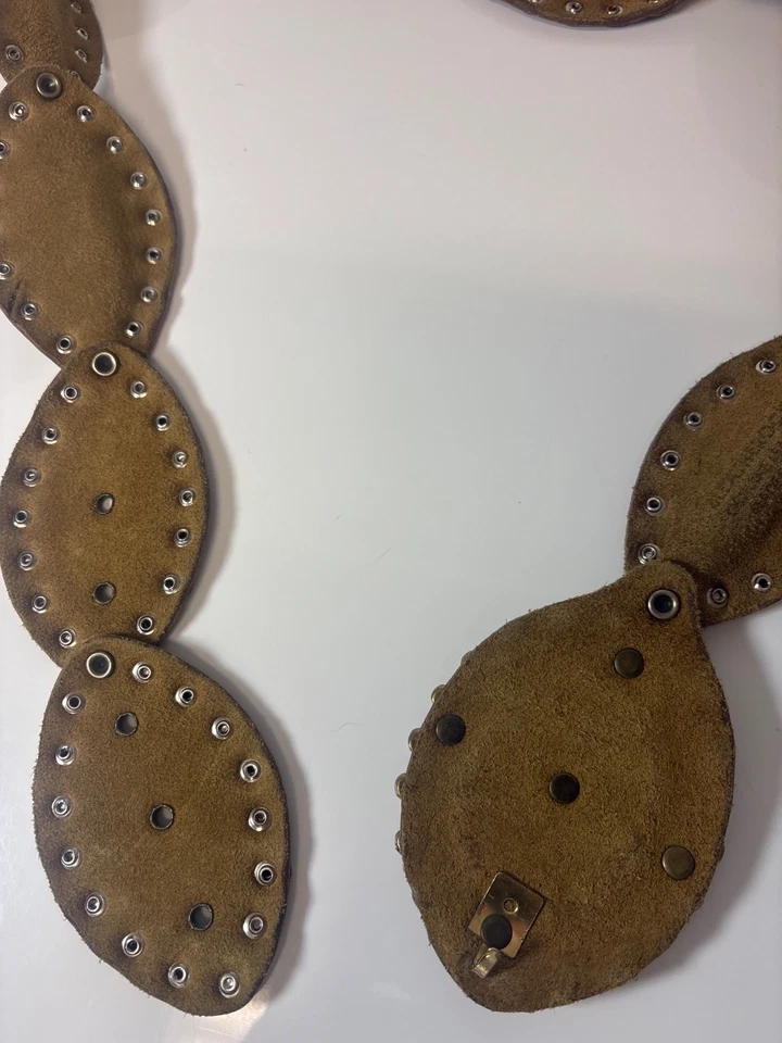 Cinto de quadril Leatherock couro marrom Abalone 38”-43,5” M L Rockabilly Western - Imagem 4 de 4