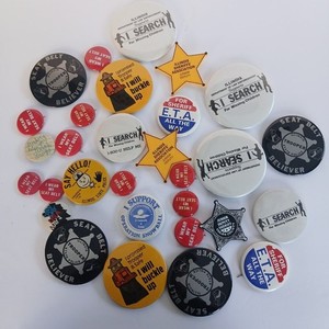 Illinois Law Enforcement Button Pins Lot Of 30 State Police & Sheriff 70s & 80s