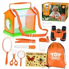 Bug Catcher for Kids, Bug Catching Kit Kids Explorer Kit with 12 Pcs-orange
