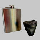 STAINLESS STEEL 7 oz. Flask and 4 Matching Shot Glasses (in case) - SET NEW — photo 2