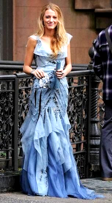 Carolina Herrera Vintage Runway Gossip Girl Long Blue Beaded Maxi Gown Dress  10 | eBay