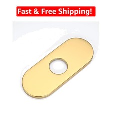 Elegant 6 Inch Chrome Gold Faucet Deck Plate - Universal Fit Easy Install