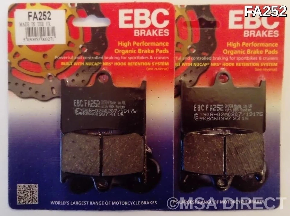 Pastilhas de freio a disco dianteiras orgânicas EBC compatíveis com YAMAHA MT09 / TRACER 900 (2014 a 2024) - Imagem 2 de 4