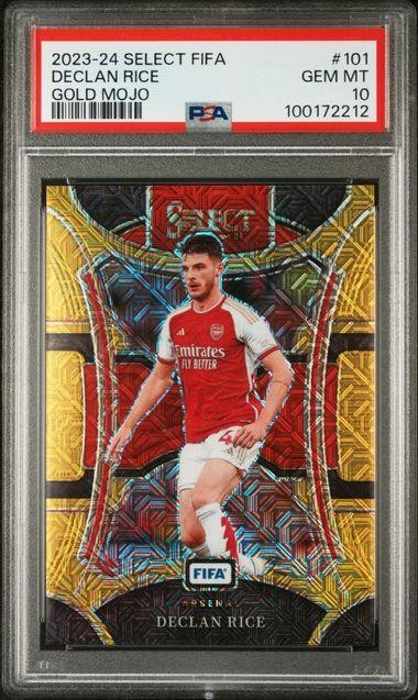 2023-24 Panini Select FIFA Declan Rice Gold Mojo #101 /10 PSA 10