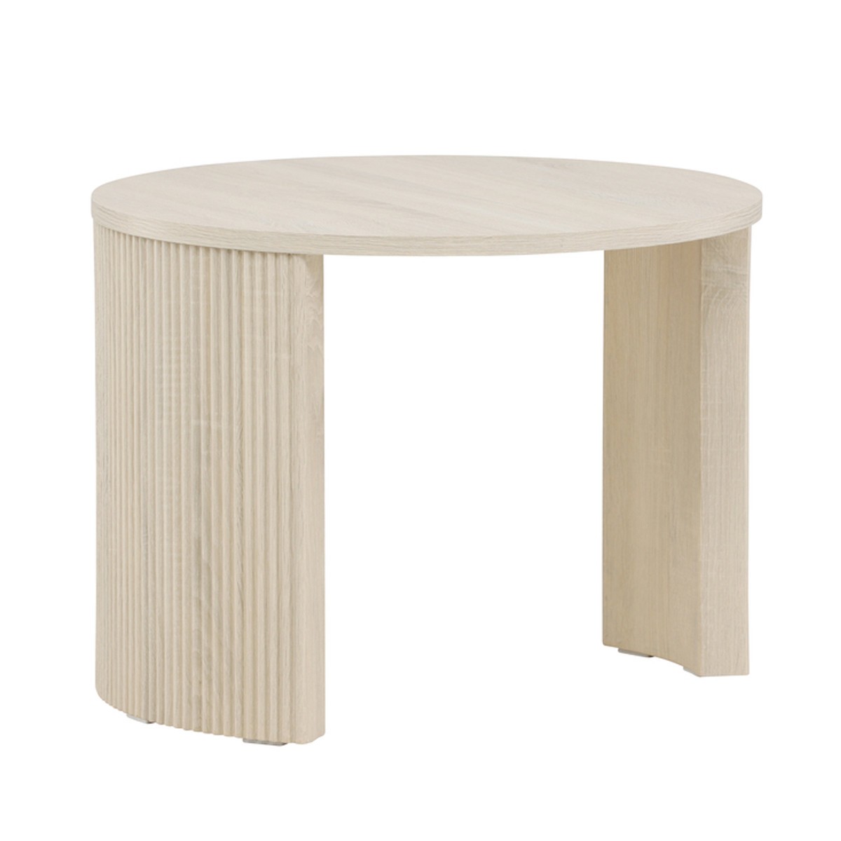 Table basse nervurée Bristol en bois naturel 60cm au design scandinave épuré