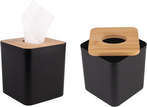 MOCHTERO Tissue Box Abdeckung, Taschentuchhalter, Taschentuchbox Halter für Badezimmer, Bambus - Bild 3 von 11