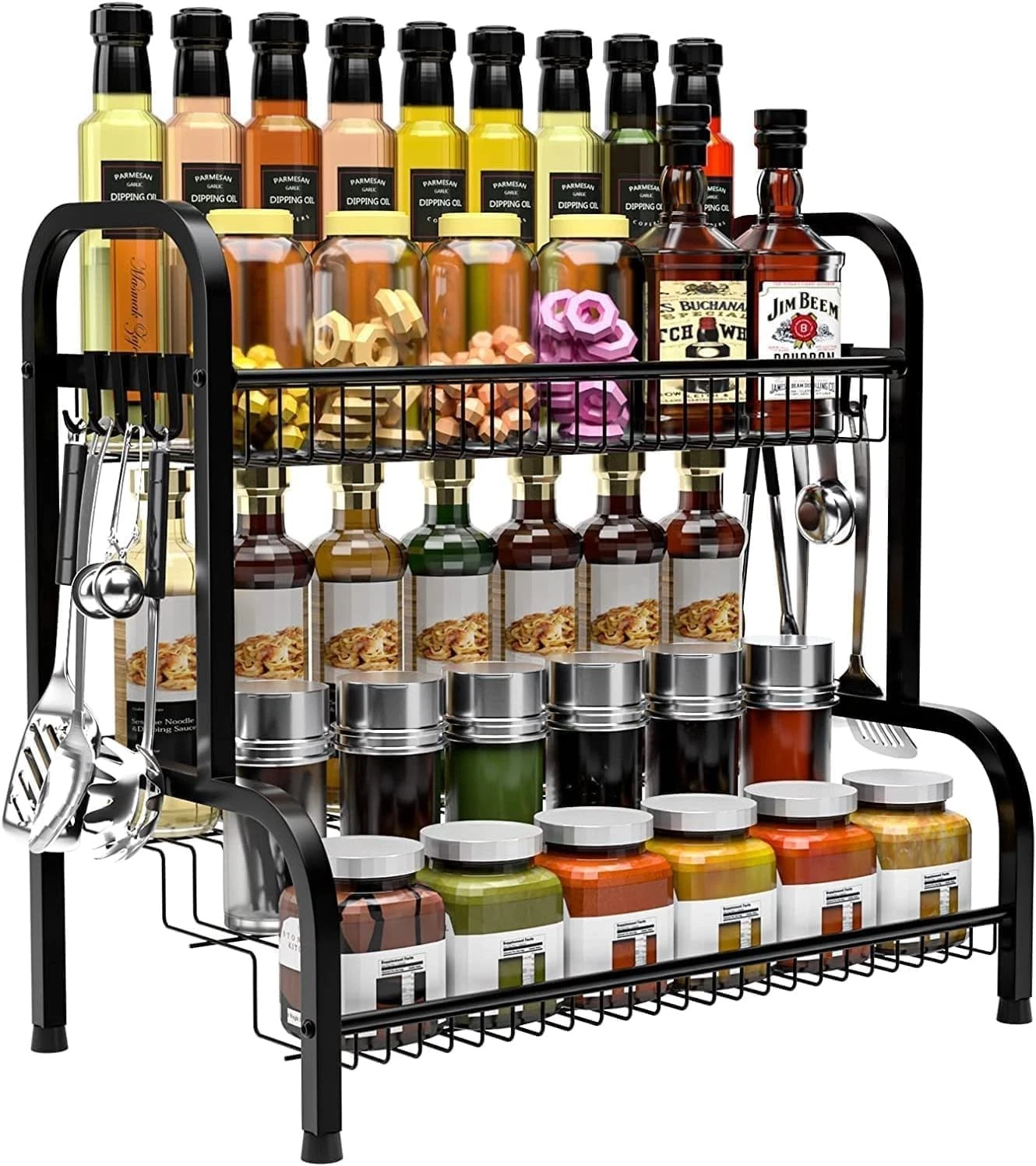 CHARMDI 2 Tier Spice Rack Organiser, Spice Organiser Storage Racks - Black
Opens in a new window or 