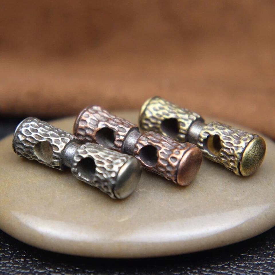 Double Hole Brass Paracord Spacer Bead DIY Accessories EDC Lanyard Pendant Charm - Image 2 of 4