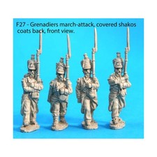 Infantry (28mm) Four Grenadiers in March-Attack Poses #2 New