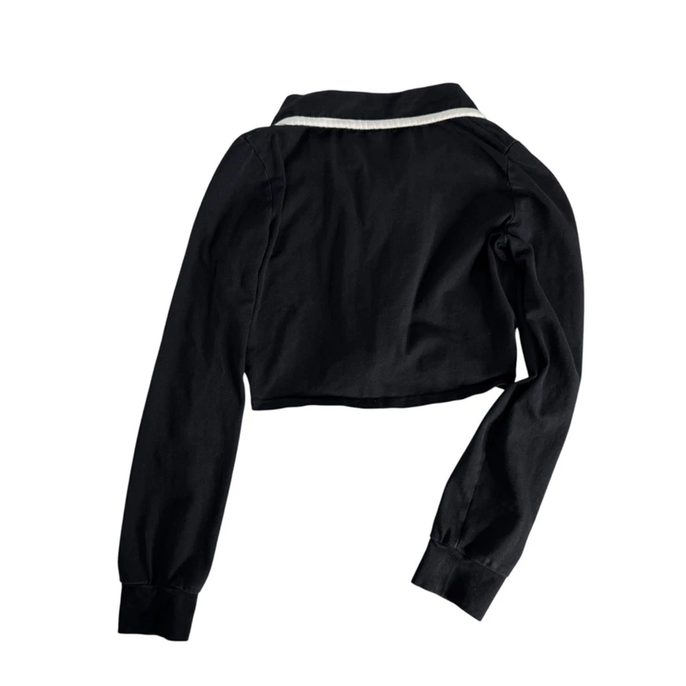 Top corto Delias Dolls Kill Laughing Matter con cremallera Y2K para mujer talla XS negro Foto 2 de 4