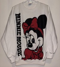 Vintage 90s Minnie Mouse Big Logo Crewneck Sweatshirt Made in Usa Adult Size L