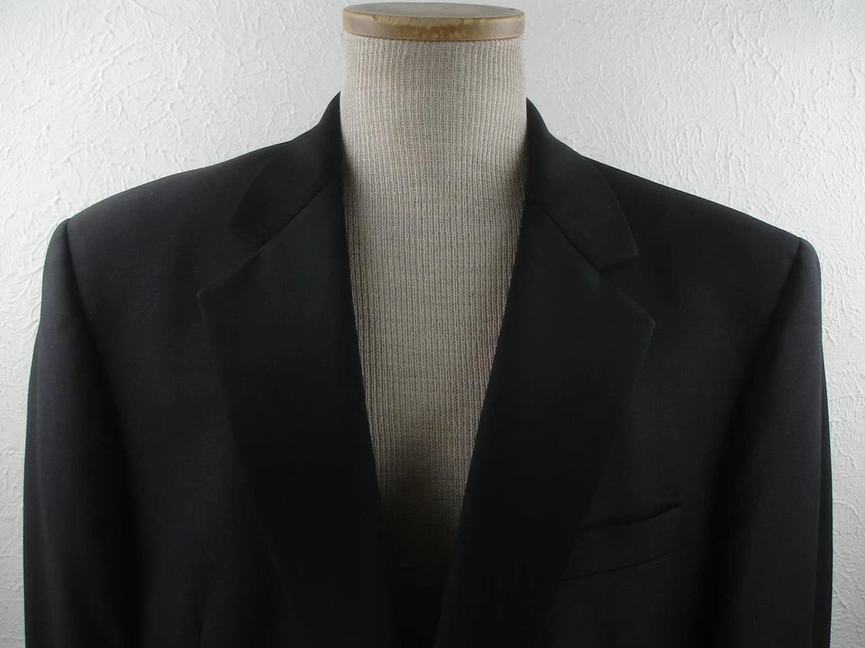 Men's sz 41R Jos. A Bank 2-Pc Formal Tuxedo Suit Black Pants 34 X 33 Satin Lapel - Image 3 of 4