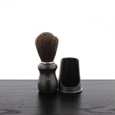 Semogue Pharos-C3 Pure Black Horse Hair Shave Brush with Black Handle