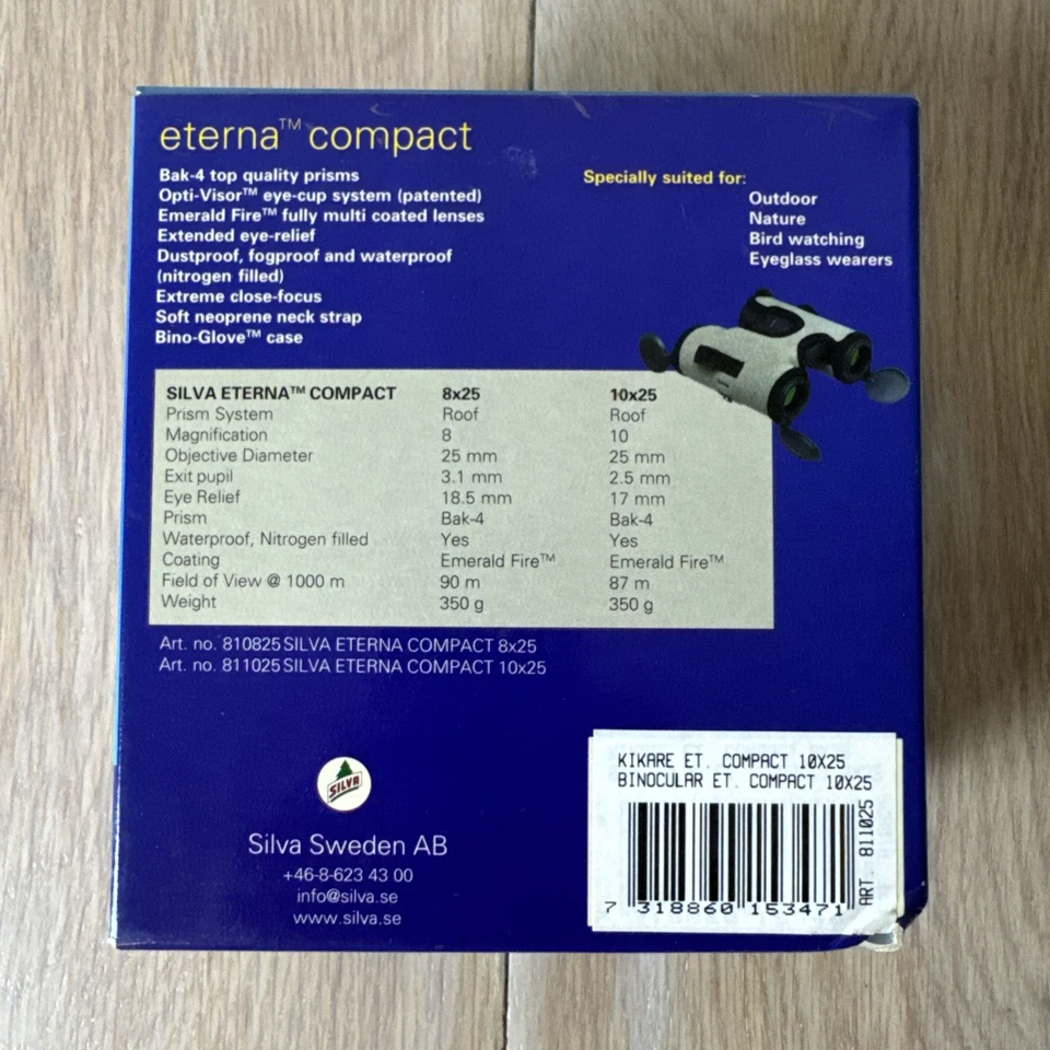 Silva Sweden Eterna Compact 10x25 Binocular Brand New In Box - Image 2 of 4