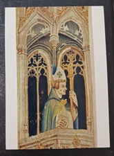 vtg postcard art Bishop detail Three Christian Heroes   Met Museum unposted