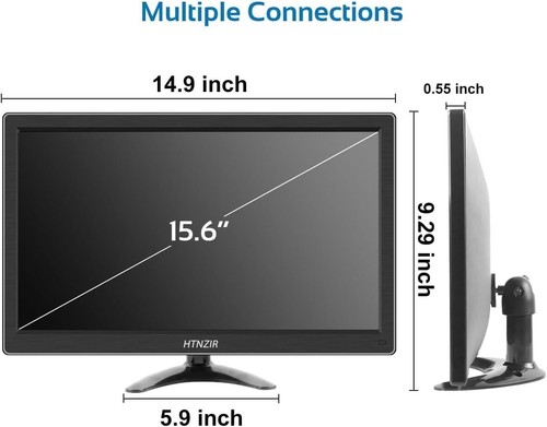 15.6 Inch Portable Monitor Small PC Monitor 1920 x 1080P 99% sRGB with HDMI VGA - Picture 6 of 8