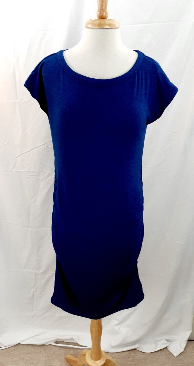 Gap Women's M Cobalt Blue Maternity Shirred Short Sleeve Knit Midi Dress  Casual | eBay