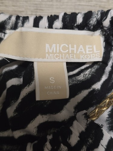 Canotta donna MICHAEL KORS bianca e nera con stampa zebrata taglia small - Foto 7 di 9