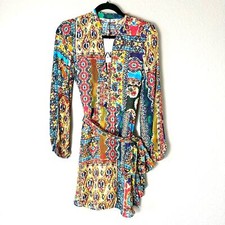 Zara Damask Colorful Printed Mini A-line Dress Size XS