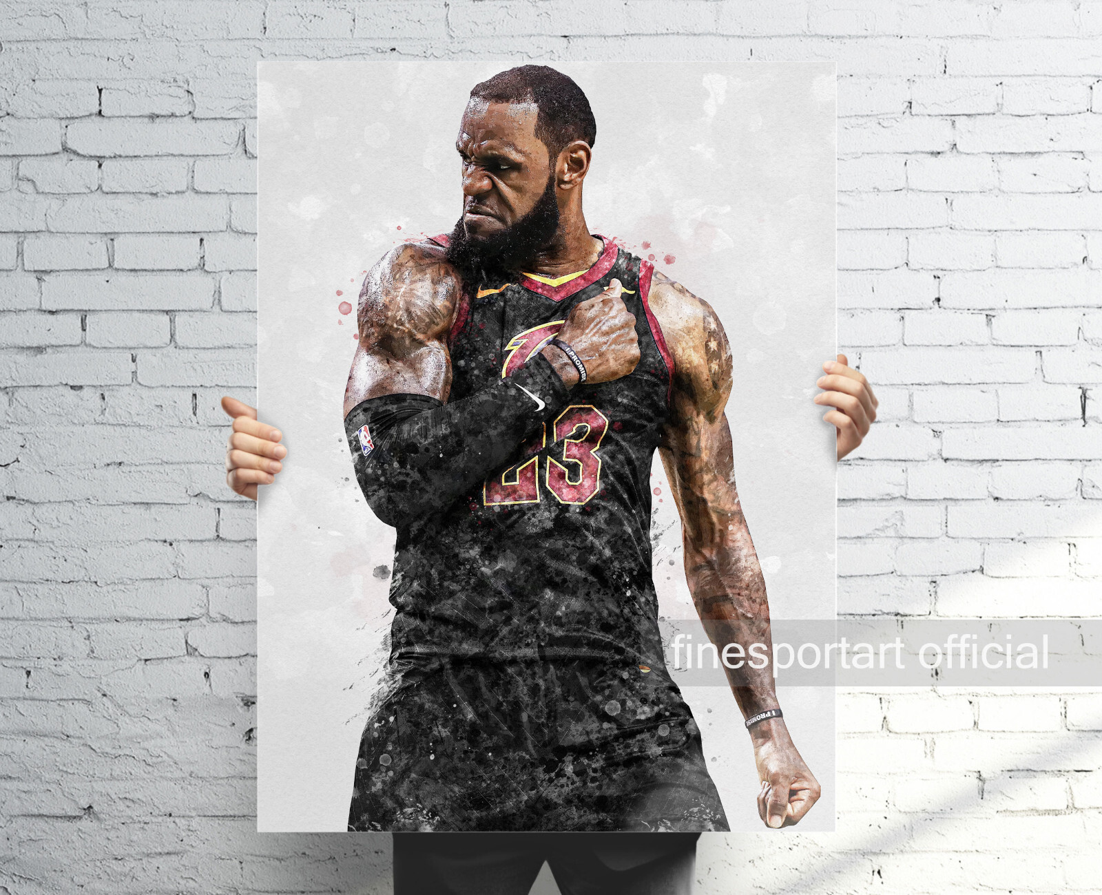 LeBron James Cleveland Cavaliers Poster, Canvas, Basketball print, Sports art
