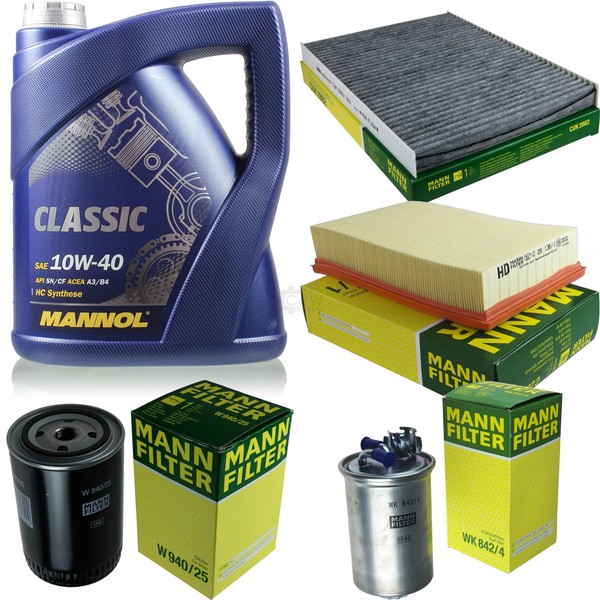 MANN-FILTER Inspektionspaket Mannol 5L Classic 10W-40 FüR Seat Ibiza Ii 1.9 D-image