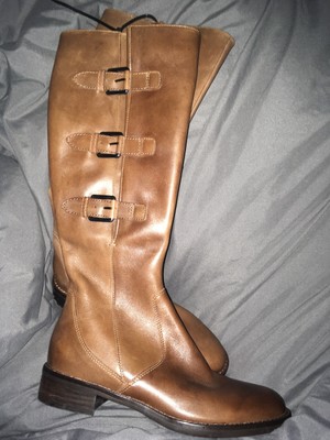 genuine leather wide calf boots
