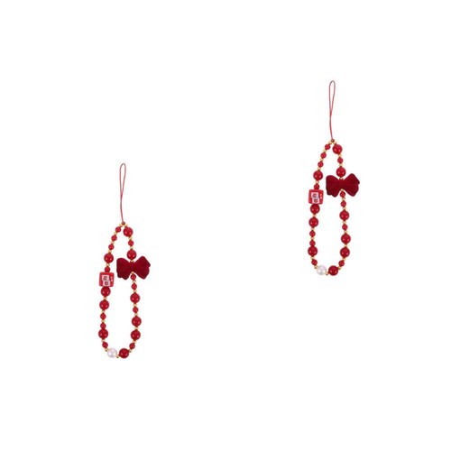 2pcs modische rotes Perlen Telefon Charme Handgelenksgurt für Frauen - 第 11/12 張圖片