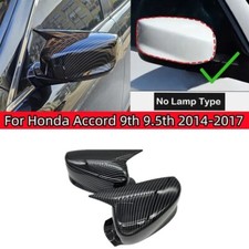 Horn Rear View Carbon Fiber Mirror Covers Cap Fit For Honda Accord 9th 2014-2017
