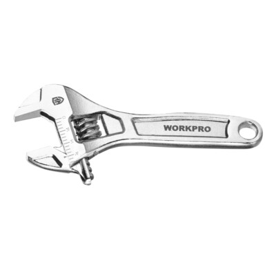 WORKPRO Adjustable Wrench 4'' Heavy Duty Spanner Chrome Plated Inch/Metric Scales