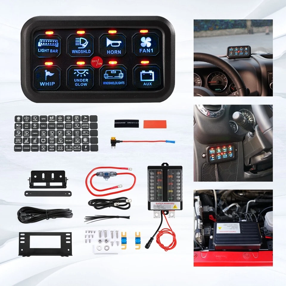 Sistema de relé de control de circuito de panel de interruptor de 8 velocidades AUXBEAM PARA CAMIONETA Toyota Foto 2 de 4