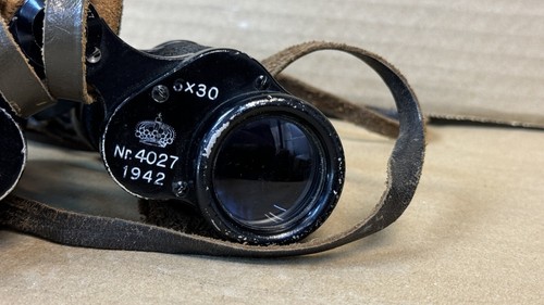 Original Carl Zeiss Jena Silvamar 6 x 30 WWII (1942) binoculars Swedish Army - Picture 6 of 12