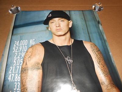 Eminem Poster #6619 Funky 2004 Original 34x22 Dog Tags Tattoos