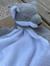 Angel Dear Gray White Fox Lovey Security Blanket Soft Plush Knotted Corners NEW