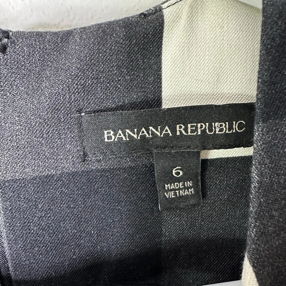 Funda de vestir para mujer Banana Republic 6 negra blanca a cuadros informal de negocios usada en excelente estado Foto 3 de 4