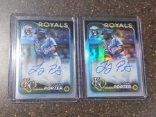 X2 Lot- Logan Porter 2024 Topps Chrome /499 Refractor Auto Base Rc Rookie Royals