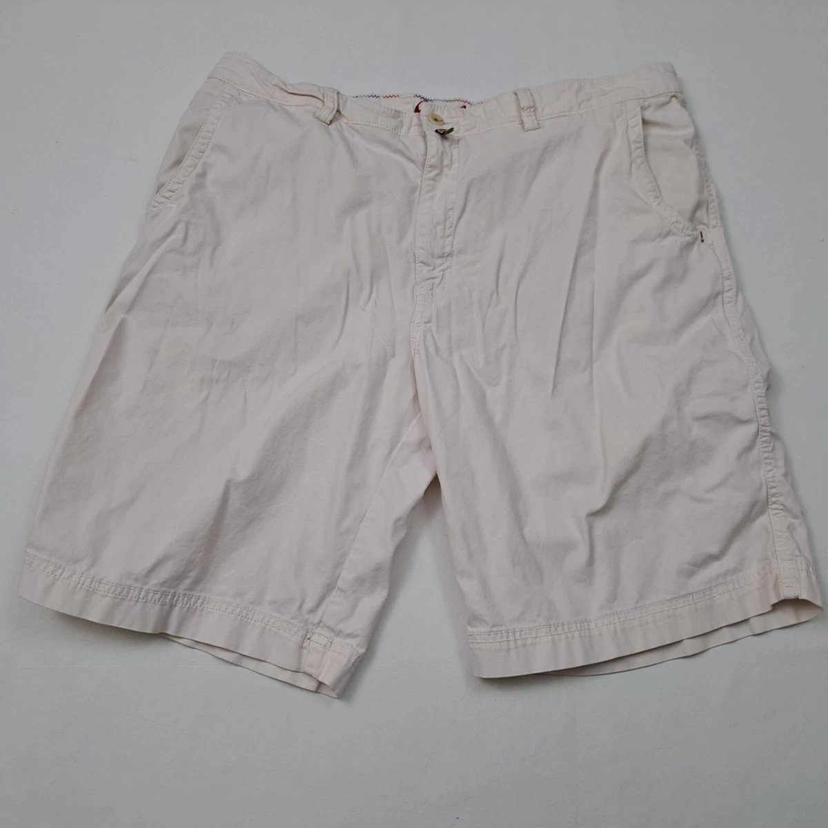 Robert Graham Shorts Men's Size 36 White Flat Front Chino