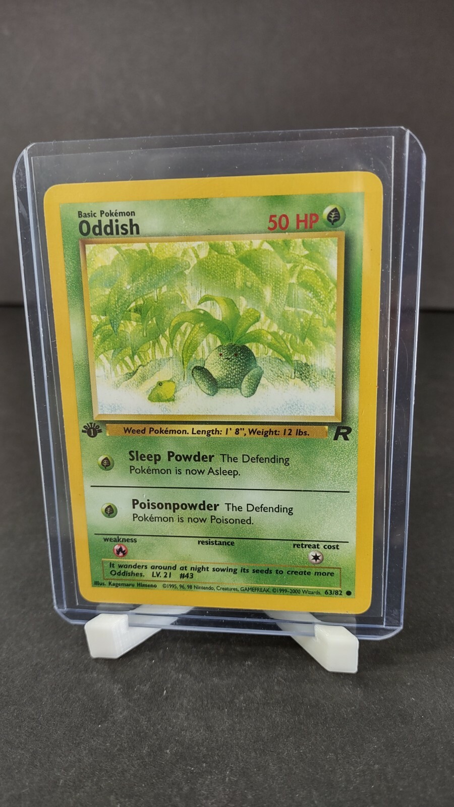 Oddish 63/82 1st Edition Common Team Rocket Pokemon Card  Near Mint - Mint