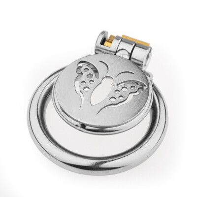 Man Flat Chastity Cage Stainless Steel Device Lockable Cage Peni Tube Slave