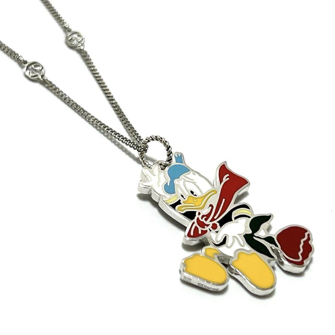 累積売上総額第１位【GUCCI】DISNEY X GUCCI DONALD NECKLACE Gucci x Disney Women's Necklace Donald Interlocking Silver