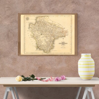 Map: Devonshire England. Fine Art Giclee Museum Luxury Gift Print