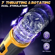 Male Masturbaters Automatic HandsFree Thrusting Cup Rotating Stroker Men Sex Toy
