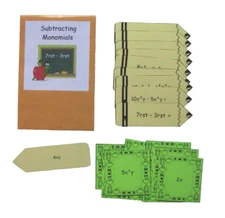 Teacher Made Math Center Learning Resource Practice Game Subtracting Monomials