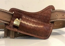 USA Handmade Pancake Sheath Fixed Blade folding Knife Leather Pouch Holster/EDC