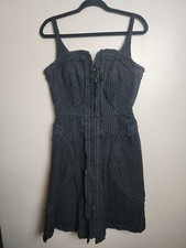 McQ Alexander McQueen Black Eyelet Dress Size 8
