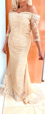 MOTHER OF THE BRIDE / GROOM / FORMAL / EVENING GOWN beige/champagne BRAND NEW  