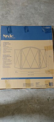 STYLE SELECTIONS FIREPLACE SCREEN WITH DOOR BLACK