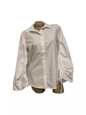 Do + Be White Button Up Top Small NWT New 