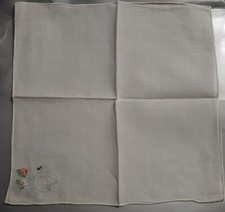 Damen Taschentuch Handarbeit Stickerei  vintage 70-er Jahre
